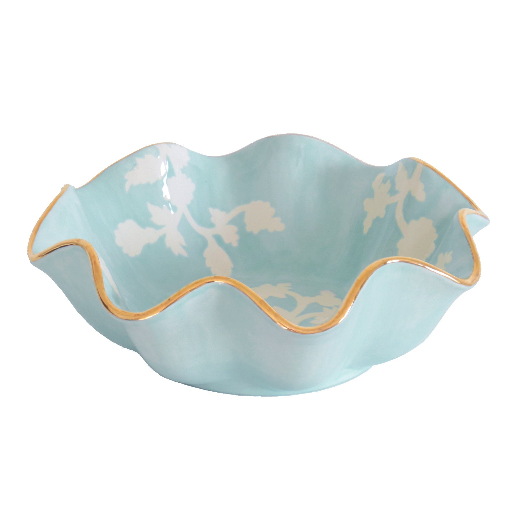 Chinoiserie Dreams Scalloped Bowls with Gold Accent