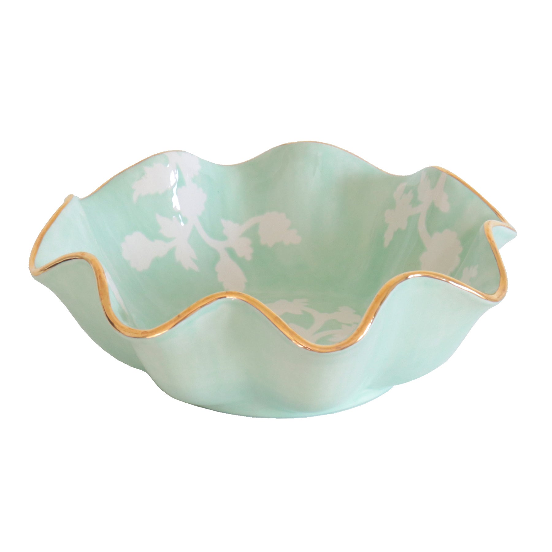 Chinoiserie Dreams Scalloped Bowls with Gold Accent