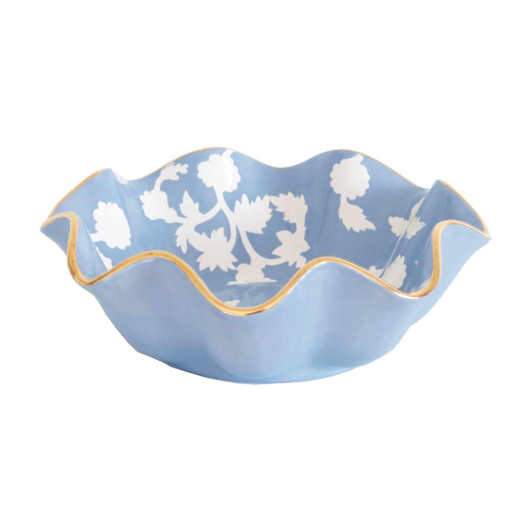 Chinoiserie Dreams Scalloped Bowls with Gold Accent
