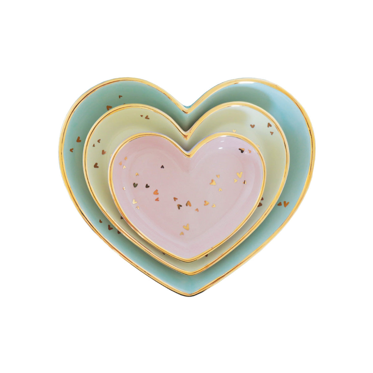 "Confetti Hearts" Dishes with Gold Accent | Dorm Accessories | Gifts | Campus Greek Fit
