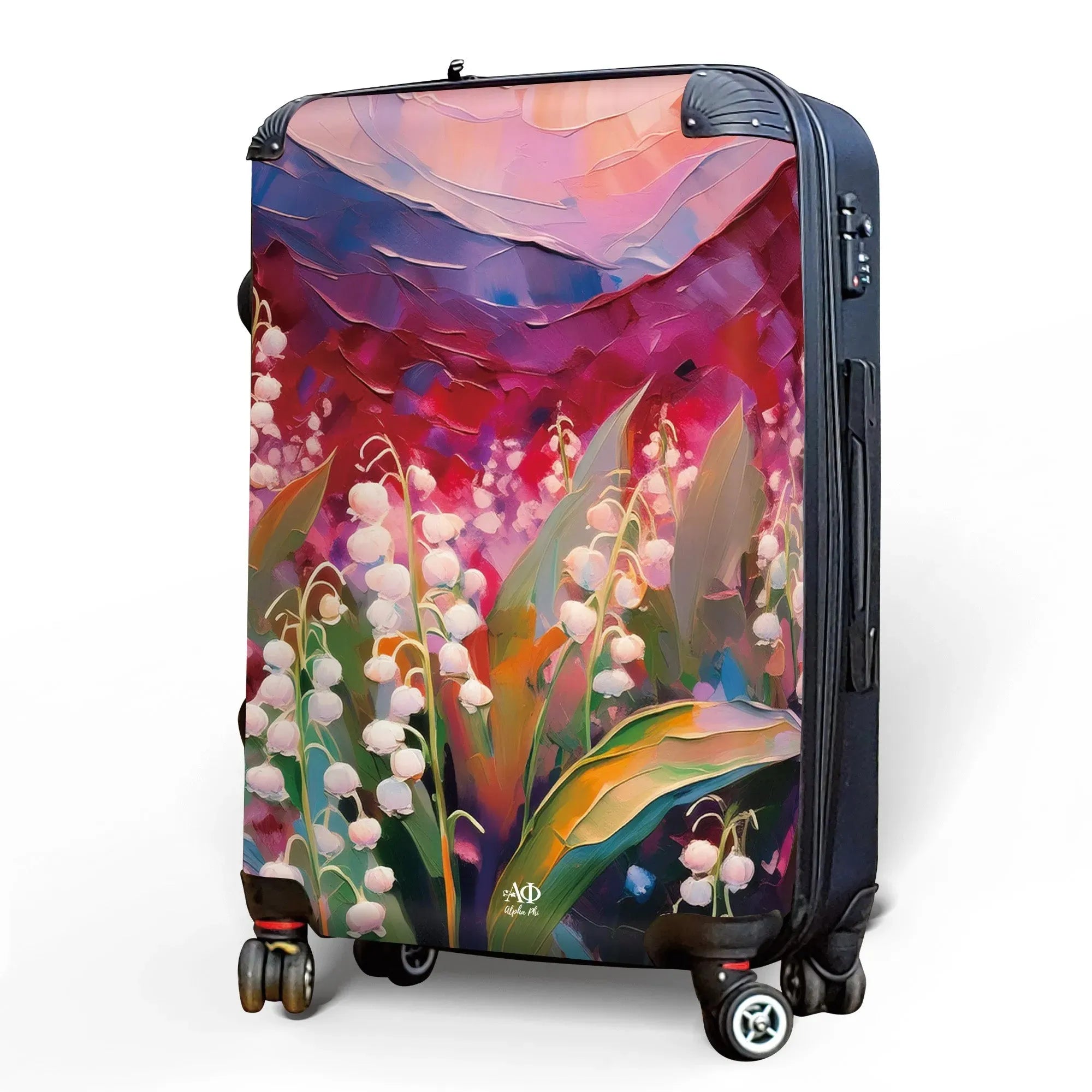 Alpha Phi Carry-on Suitcase - Bold Lily of the Valley Suitcases