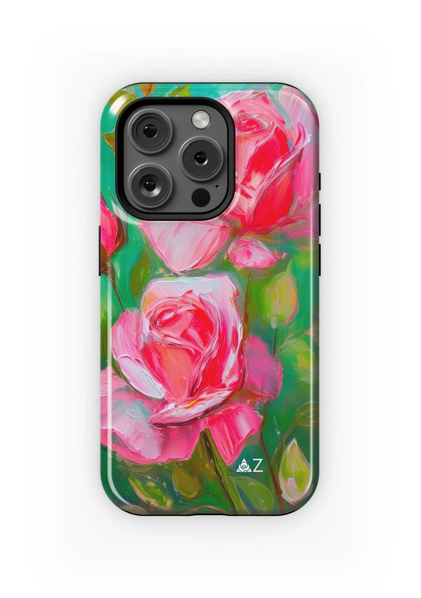 Delta Zeta iPhone 16, 15, 14 Mobile Phone Case - DZ Roses Gloss Mobile Phone Cases