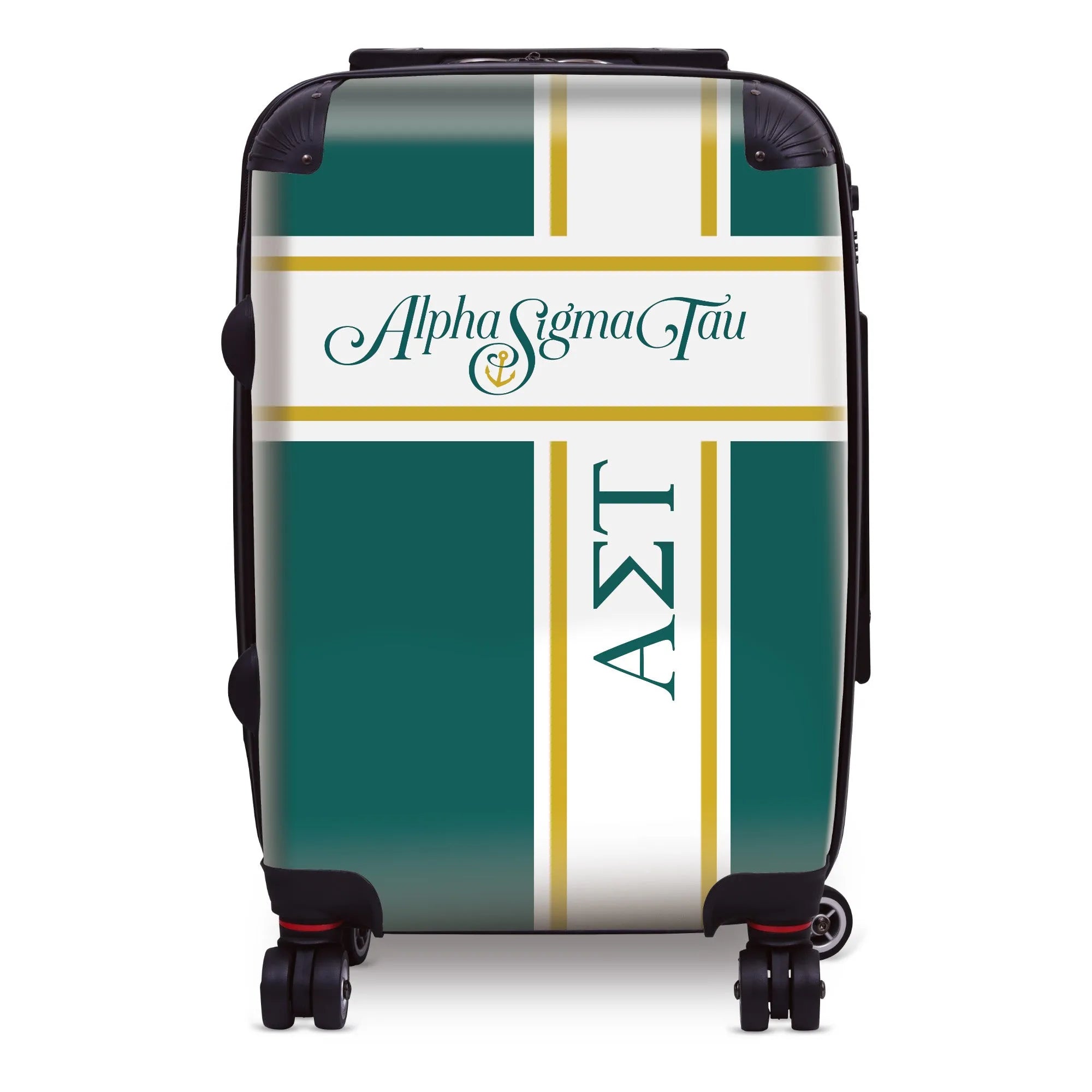 Alpha Sigma Tau 20" Carry-on Suitcase Luggage - Cross Stripe | Gifts