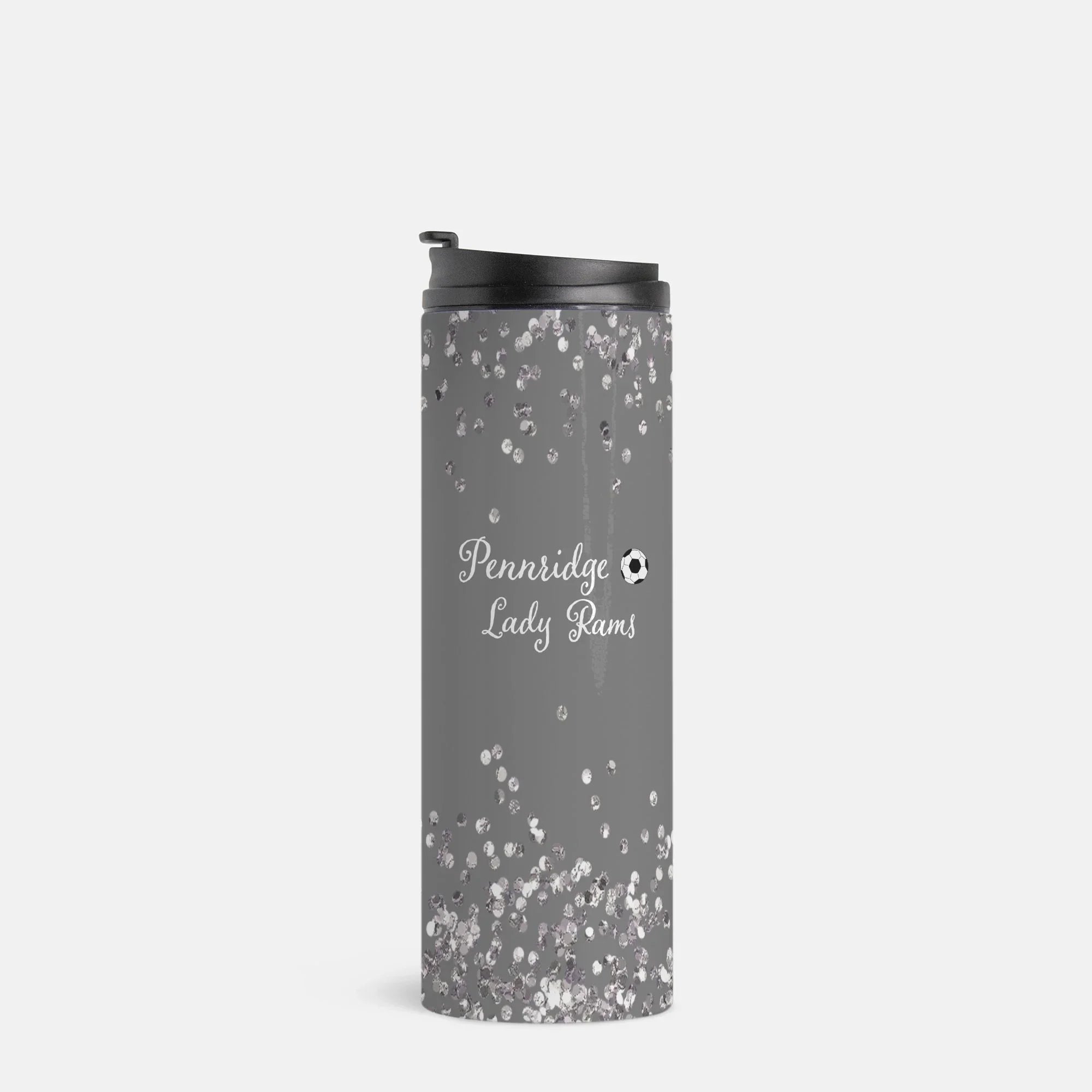 Pennridge Women's Thermal Tumbler 16 oz. - Glitter Silver Drinkware