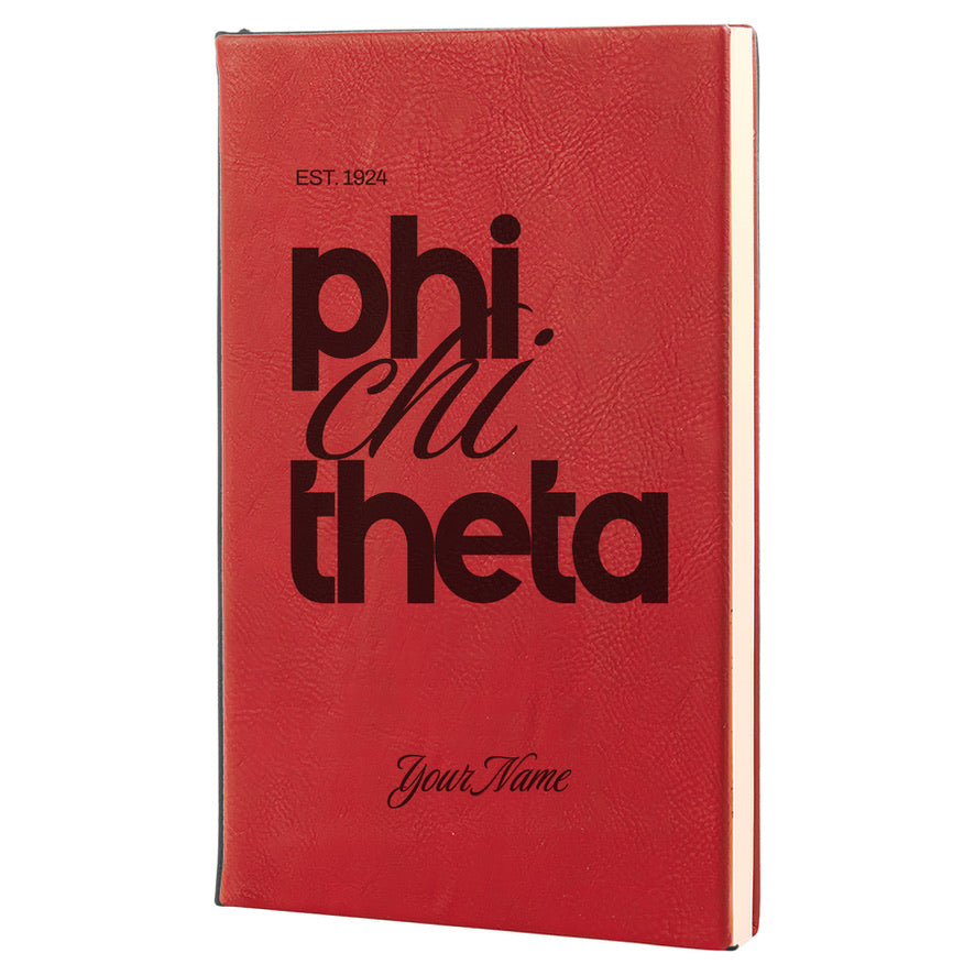 Phi Chi Theta Personalized Leatherette Notebook Journal