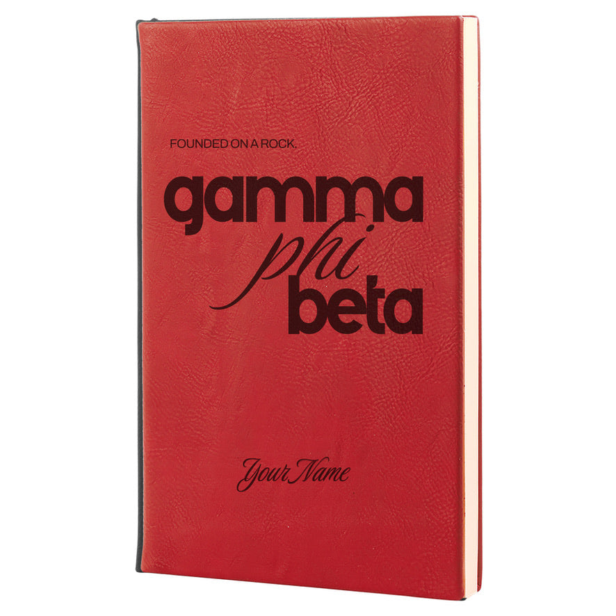 Gamma Phi Beta Personalized Leatherette Notebook Journal | GPhiB