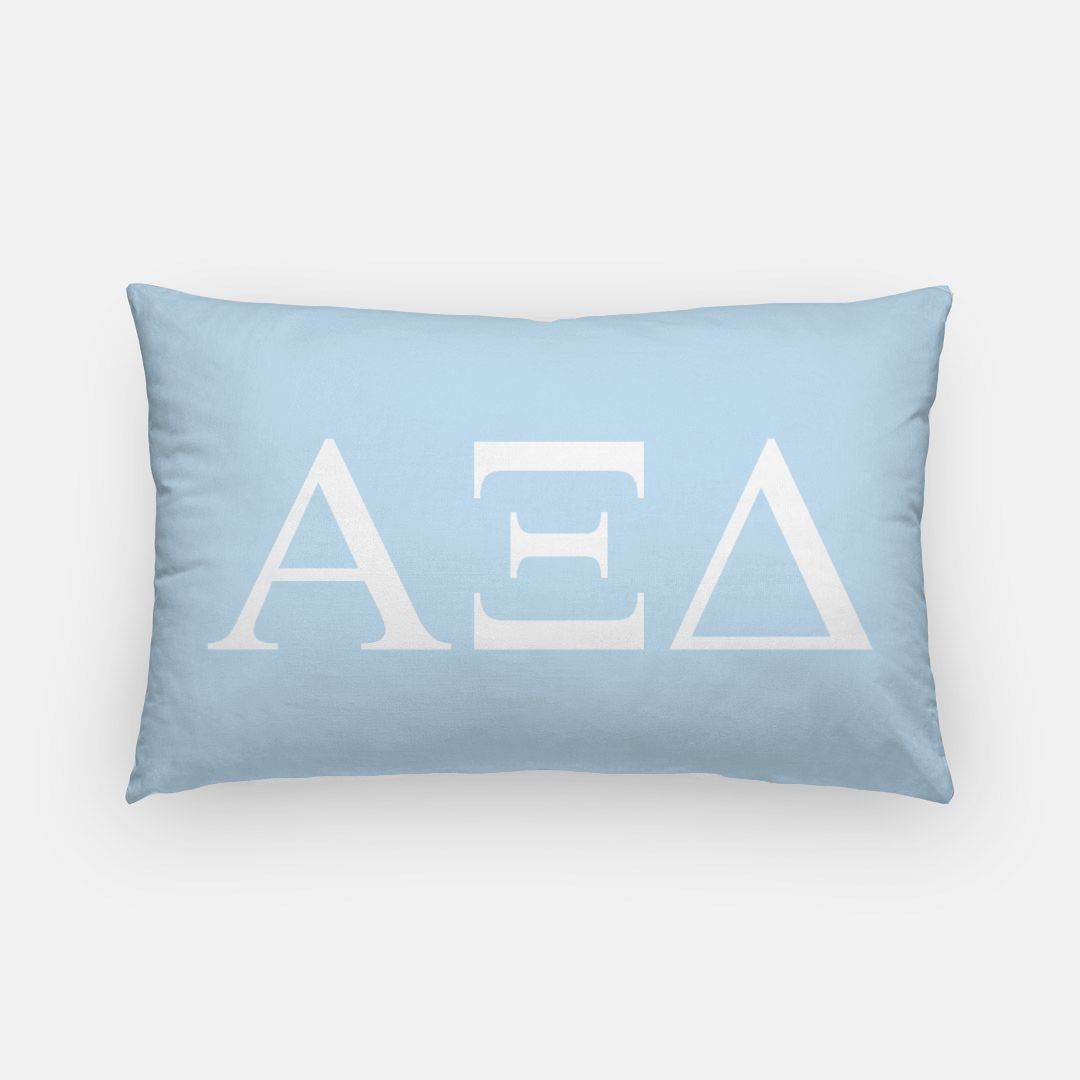 Alpha Xi Delta Lumbar Throw Pillow Cover - Greek Letters