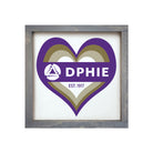 Delta Phi Epsilon 12x12 Wood Framed Sign - Heart | DPHIE Gifts