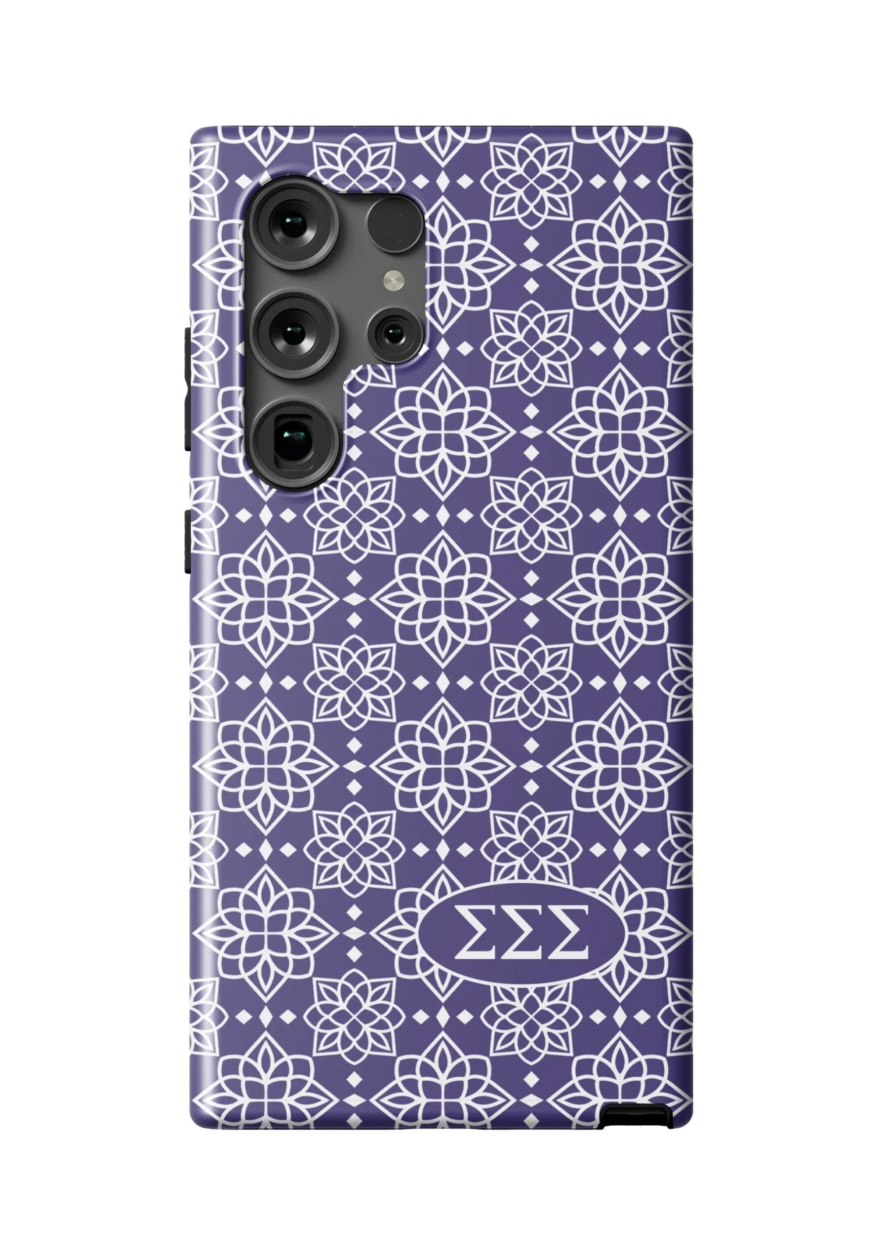 Tri Sigma Samsung Galaxy 24, 23 Mobile Phone Case Ornate Royal Purple Matte Mobile Phone Cases