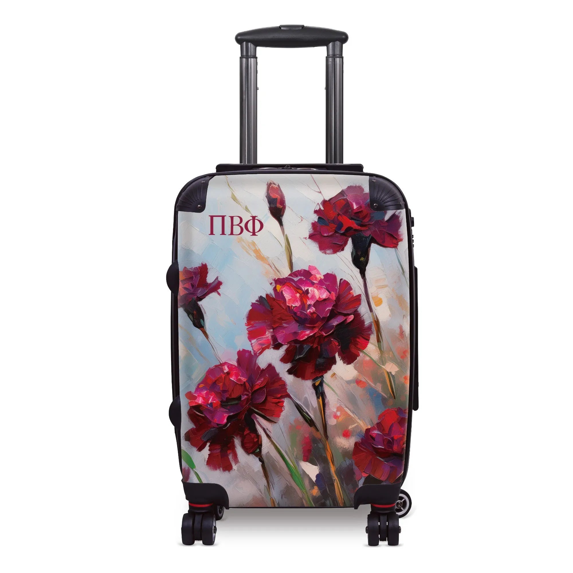 Pi Beta Phi 20" Carry-on Suitcase Luggage - Bold Carnations | Pi Phi