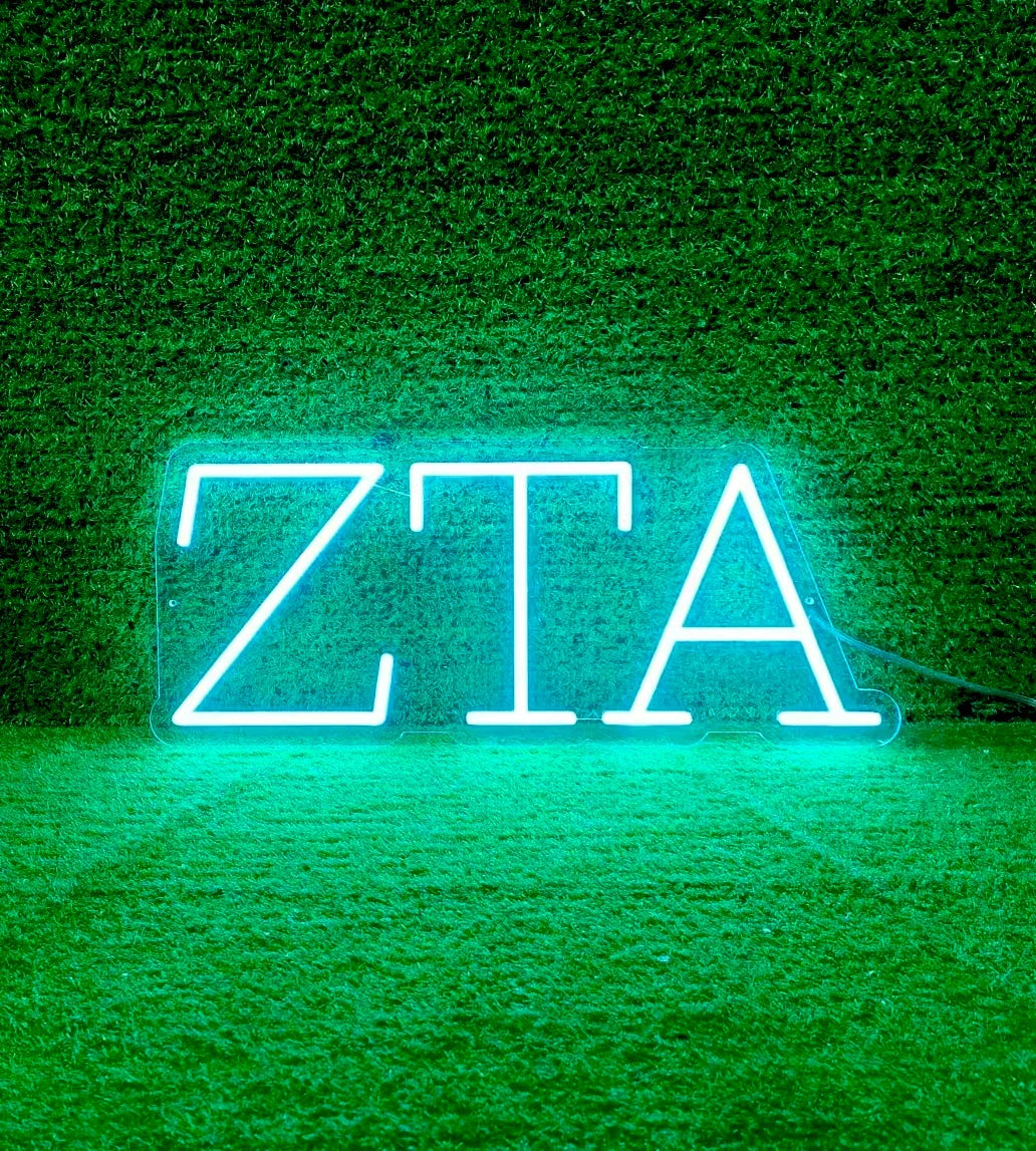 Zeta Tau Alpha Greek Letters LED Neon Sign w/ Dimmer | ZTA Gifts