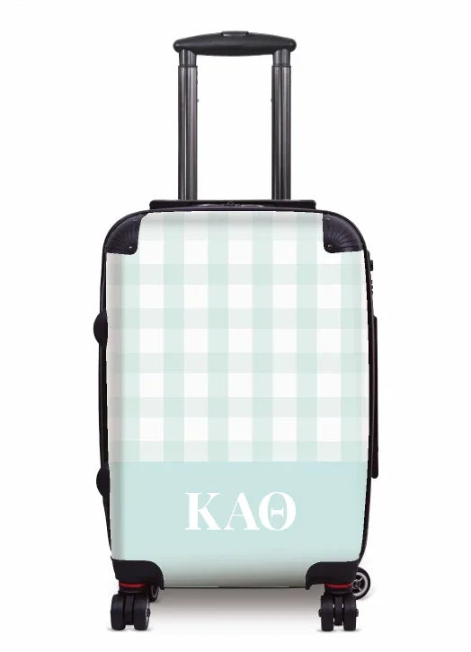 Kappa Alpha Theta Carry-on Suitcase - Gingham Blue Suitcases