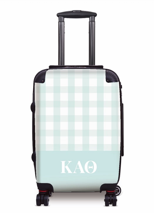 Kappa Alpha Theta Carry-on Suitcase - Gingham Blue Suitcases