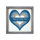 Sigma Delta Tau Sign 12"x12" - Heart | Official Sig Delt Gifts