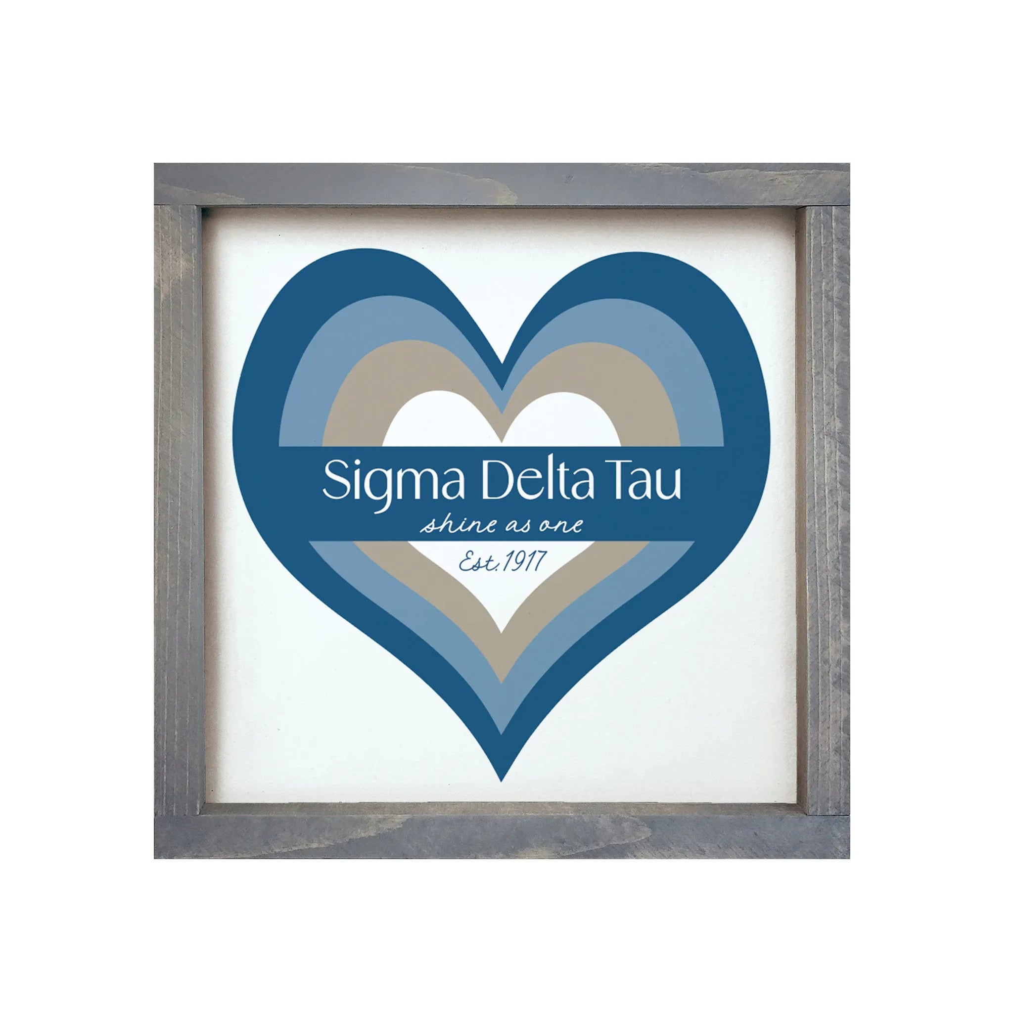 Sigma Delta Tau Sign 12"x12" - Heart | Official Sig Delt Gifts