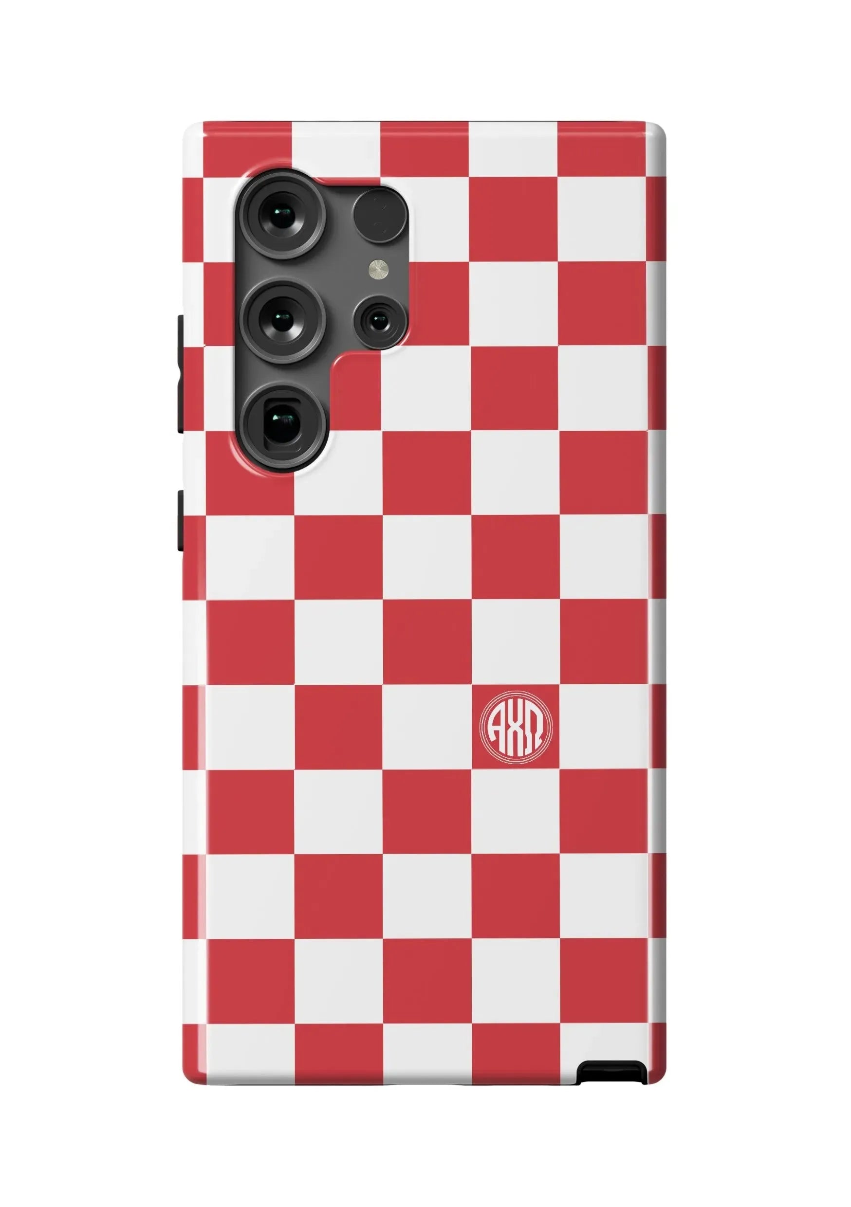 Alpha Chi Omega Samsung Galaxy 24, 23 Mobile Phone Case - Checkers Gloss Mobile Phone Cases