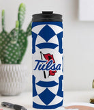 University of Tulsa Tumbler 16.oz | Tribal Blue Print | Festive Fit Home \ University of Tulsa Gifts and Dorm Decor