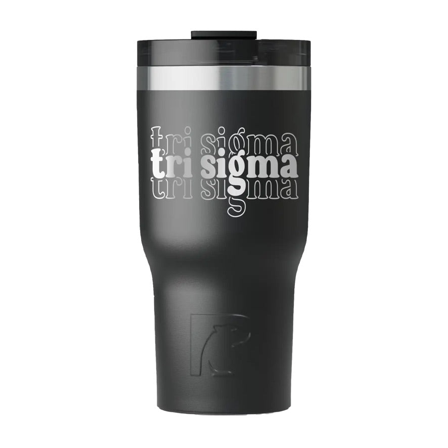 Tri Sigma RTIC 20 oz Essential Ceramic Lined Tumbler - Stacked Letters