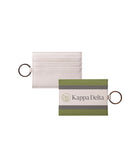 Kappa Delta Vegan Saffiano Leather Keychain Card Holder - Stripes