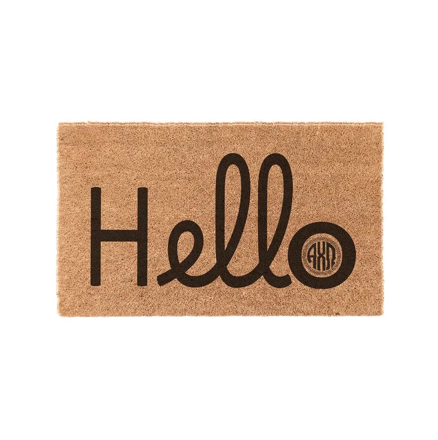 Alpha Chi Omega AXO Coir Doormat - Hello Door Mats