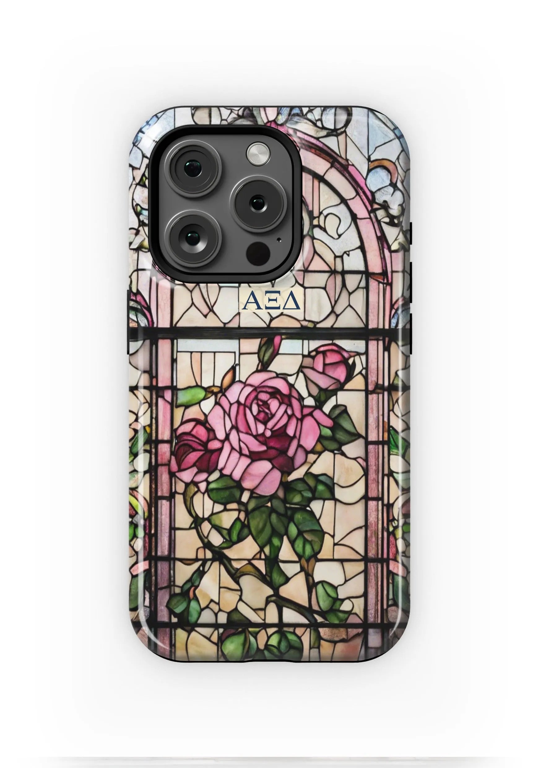 Alpha Xi Delta iPhone 16, 15, 14 Mobile Phone Case - Stained Glass Gloss Mobile Phone Cases