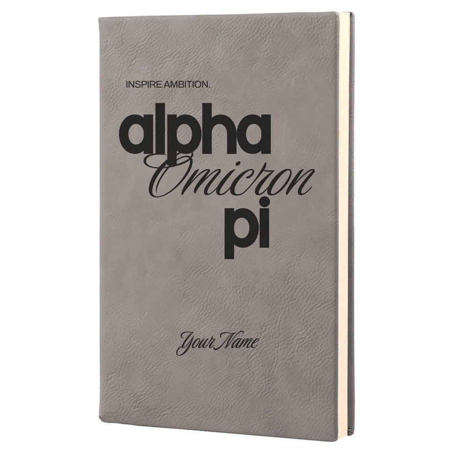 Alpha Omicron Pi Personalized Leatherette Notebook Journal