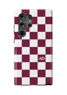 Alpha Phi Samsung Galaxy 24 23 Mobile Phone Case  - Bordeaux Check