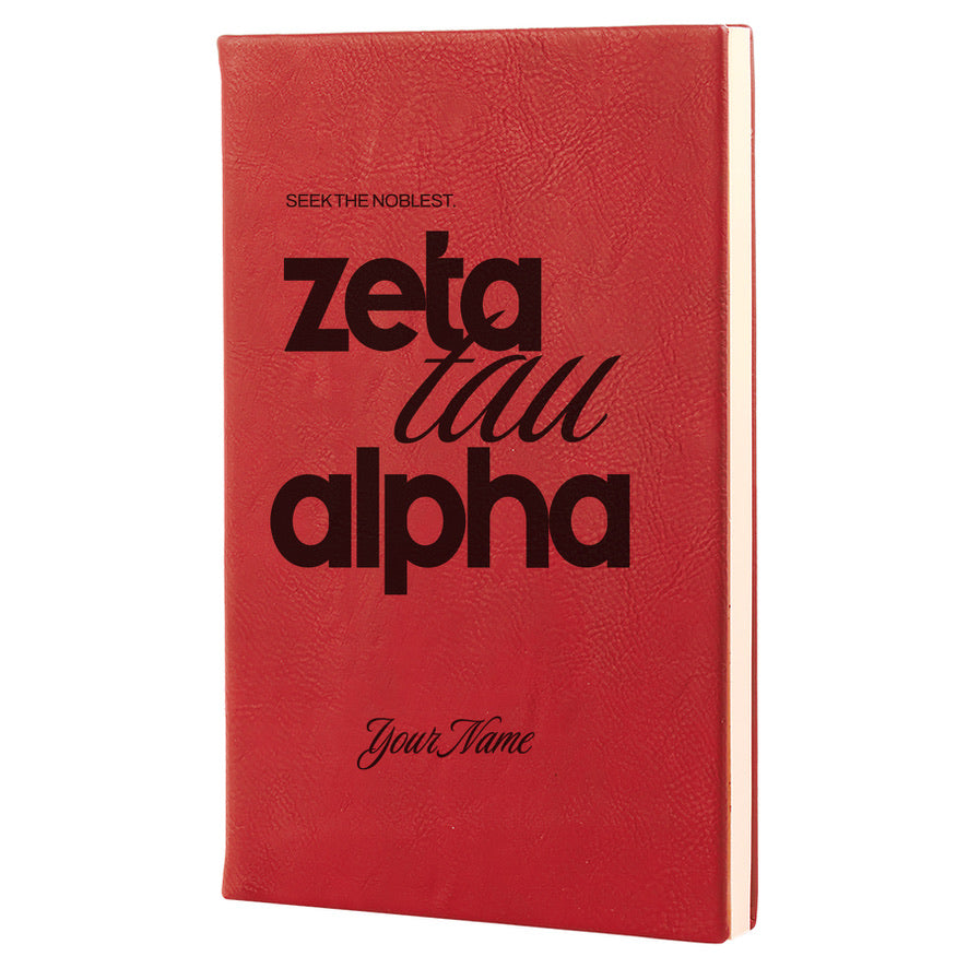 Zeta Tau Alpha Personalized Leatherette Notebook Journal