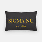 Sigma Nu Lumbar Pillow Cover - Traditional 1869 Black Gold Pillow Covers