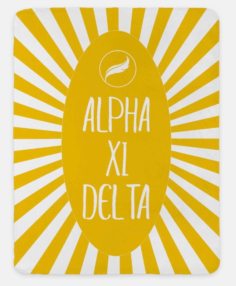 Alpha Xi Delta XL 60x80 Sherpa Throw Blanket - Starburst | AXiD Gifts