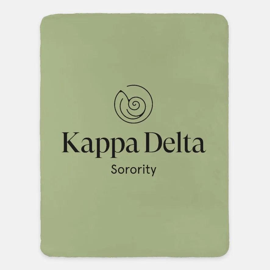 Kappa Delta XL 60x80 Traditional Sherpa Throw Blanket Olive Throw Blankets