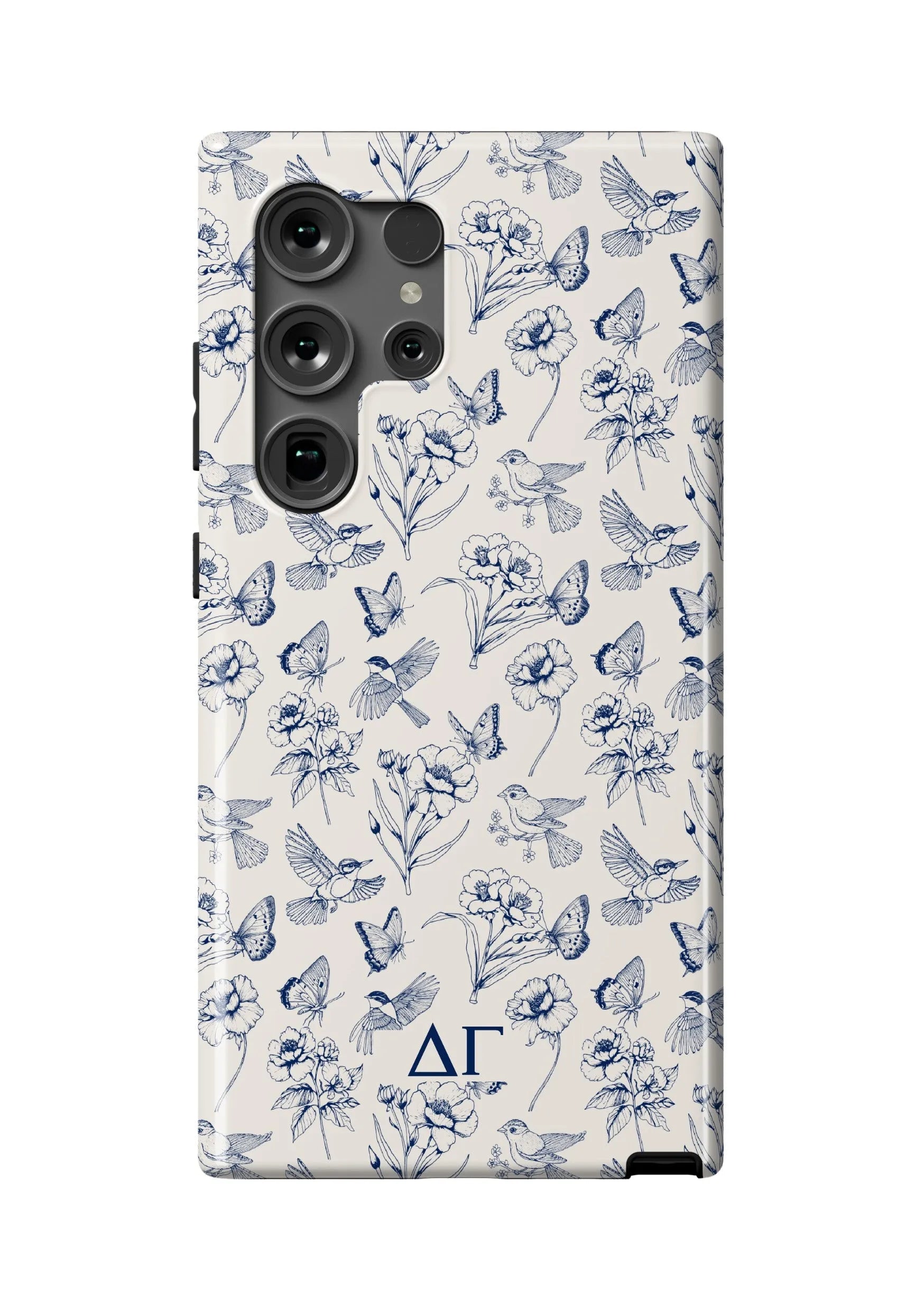 Delta Gamma Samsung Galaxy 24, 23 Mobile Phone Case - Vintage Floral Gloss Mobile Phone Cases