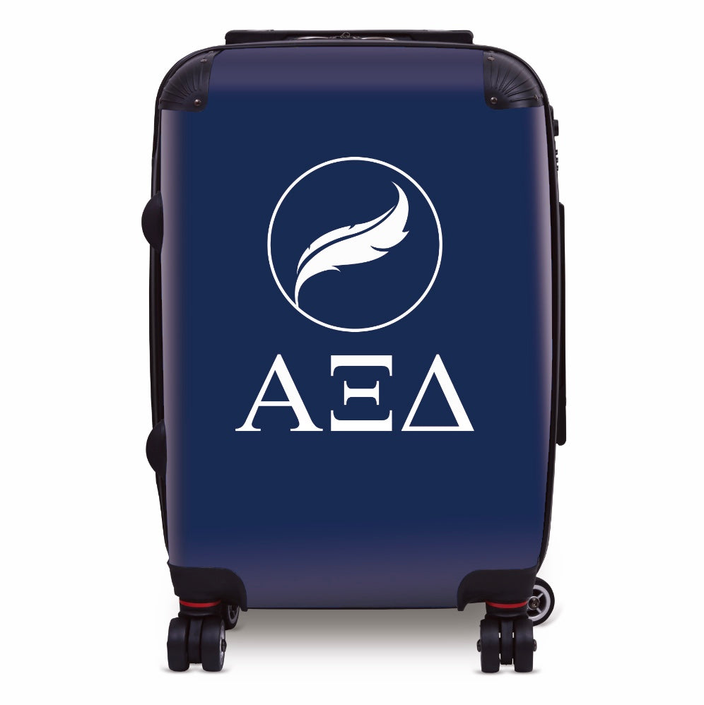 Alpha Xi Delta 20" Carry-on Suitcase Luggage - Greek Letters & Quill | Gifts