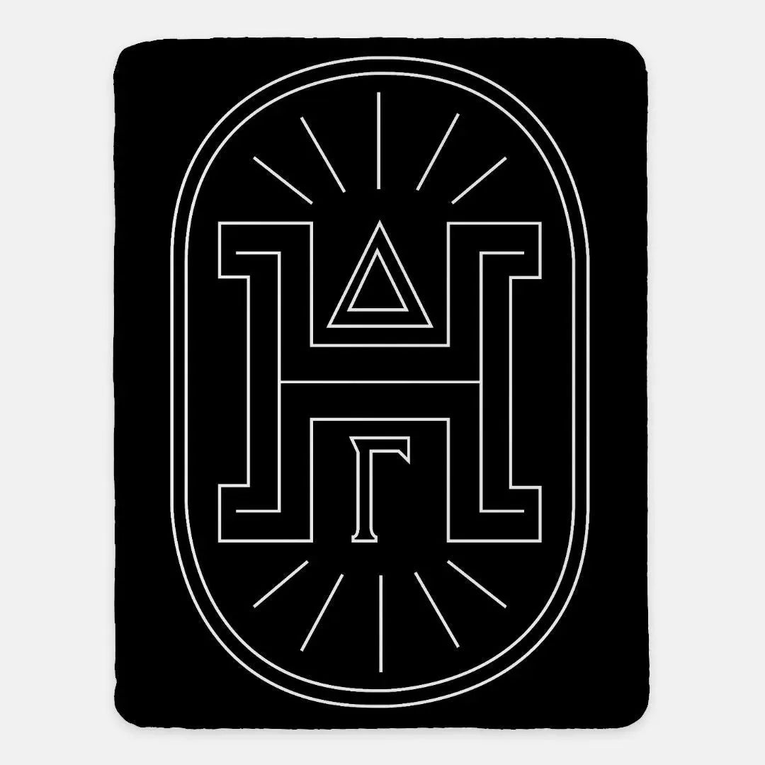 Delta Gamma XL 60x80 Sherpa Throw Blanket - Traditional Badge Black Throw Blankets