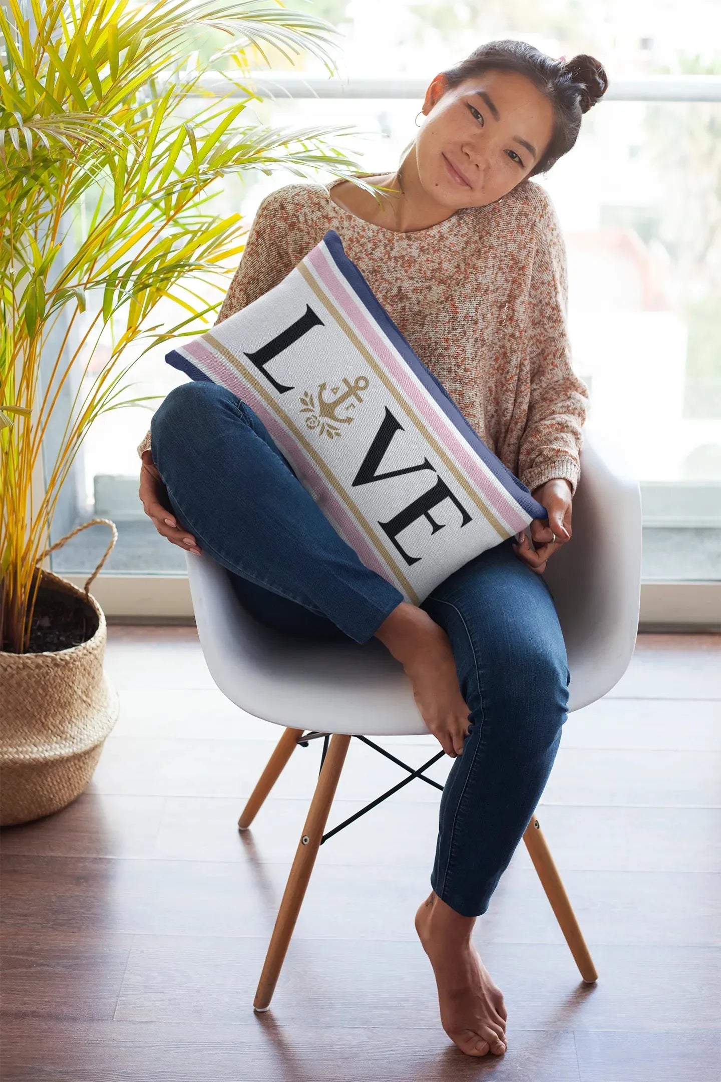 Delta Gamma "LOVE" Lumbar Throw Pillow Cover Pillow Covers