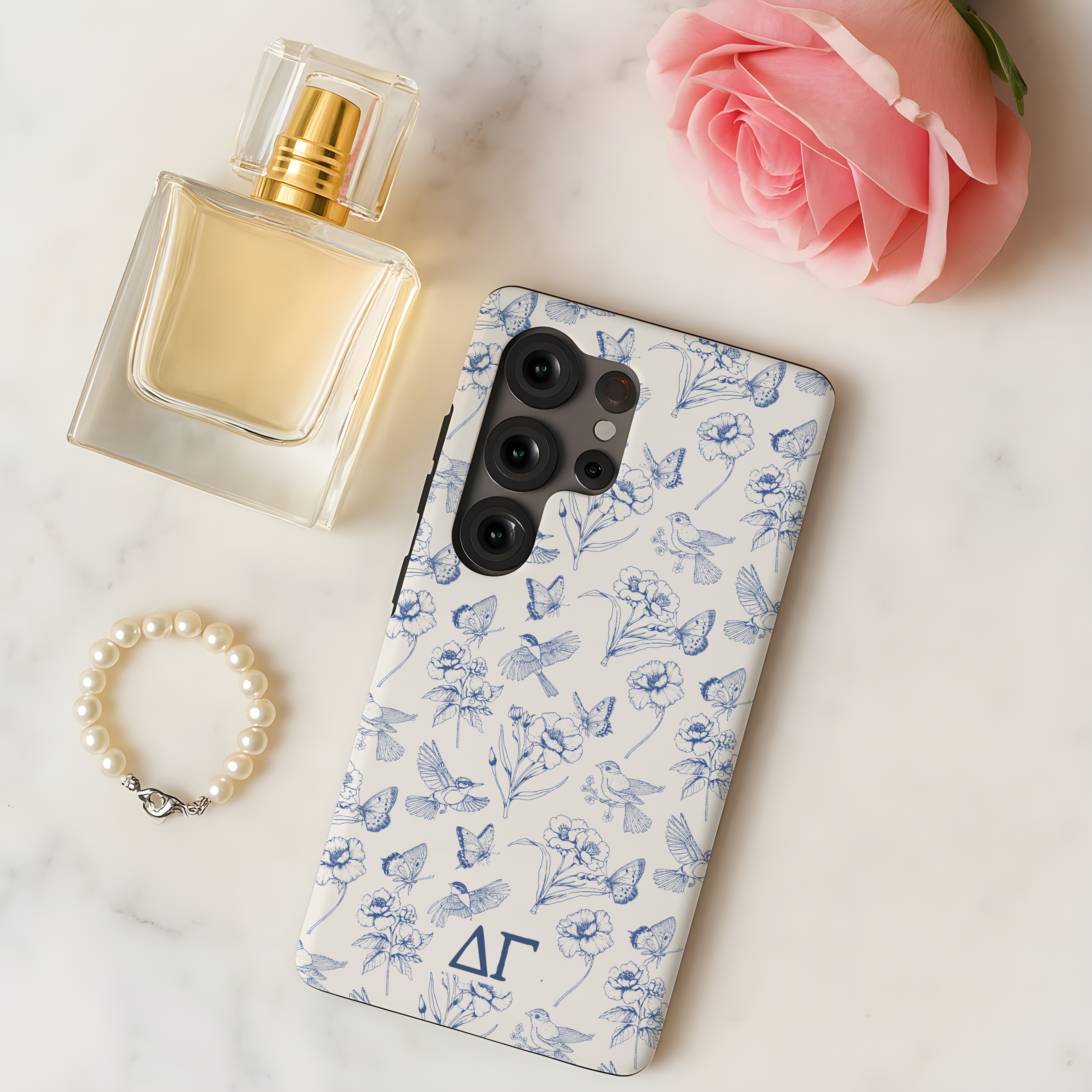 Delta Gamma Samsung Galaxy Mobile Phone Case - Vintage Floral