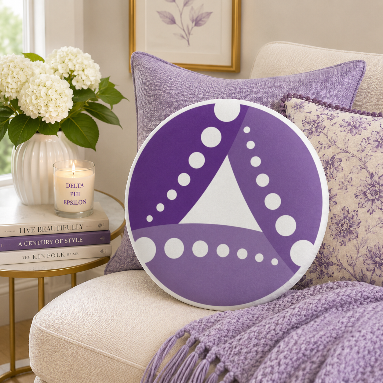 DPHIE Emblem Custom-Shape Throw Pillow | Delta Phi Epsilon Gifts