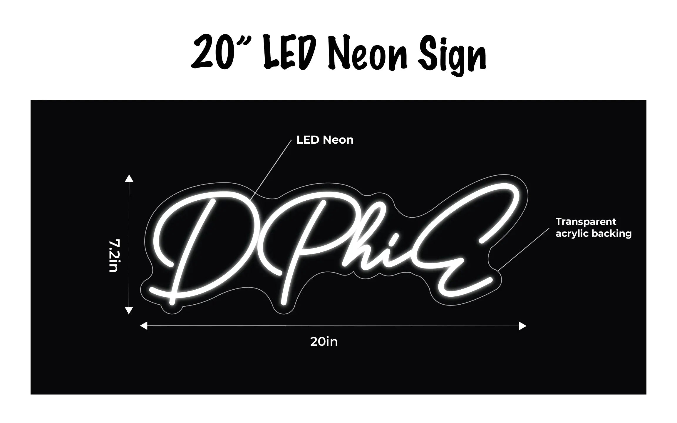 DPHIE LED Neon Sign w/ Dimmer Neon Signs