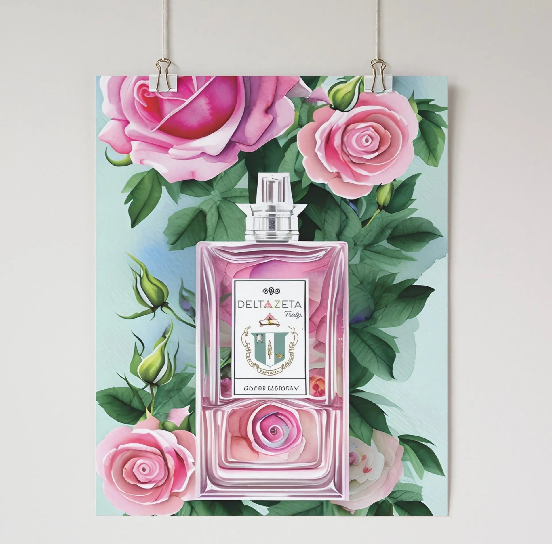 Delta Zeta Poster - Perfume Bottle 16"x20" | Custom Gifts and Decor