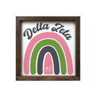 Delta Zeta Sign - Rainbow - 12"x12"| Custom Gifts and Merchandise | Decor | Festive Fit Home