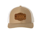 Delta Gamma Richardson 112 Leatherette Patch Trucker Hat - Scroll Khaki White Trucker Hat