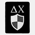 Delta Chi Sherpa Blanket XL 60" x 80 - Greek Letters & Shield Black