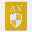 Delta Chi Sherpa Blanket XL 60" x 80 Greek Letters Shield Gold