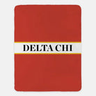 Delta Chi XL 60x80 Sherpa Throw Blanket Center Band Red