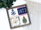 Delta Gamma 12x12 Wood Framed Sign - Color Block Wall Art & Signs