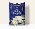 Delta Gamma Blanket XL 60x80 Gold Rose Frame | Custom DG Gifts & Decor