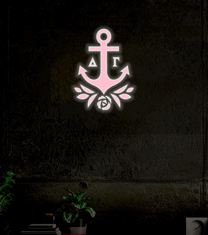 Delta Gamma Heart LED Neon Sign w/ Dimmer | DG Wall Art