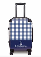 Delta Gamma Carry-on Suitcase - Gingham Blue