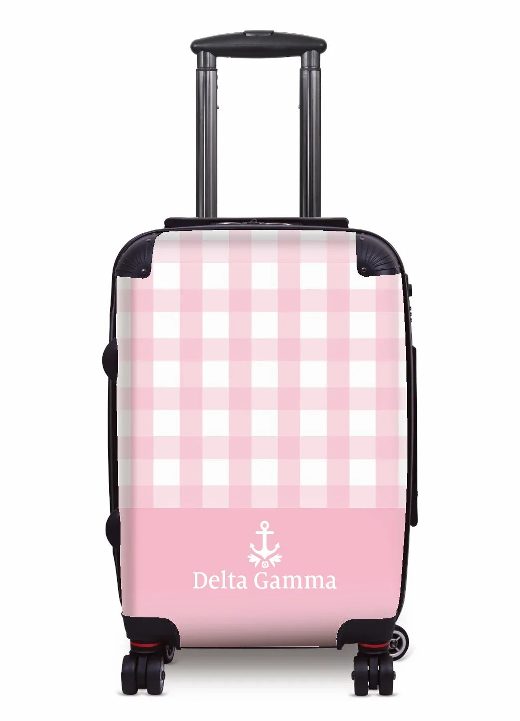 Delta Gamma Carry-on Suitcase - Gingham Pink