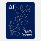 Delta Gamma XL 60x80 Floral Branch Sherpa Throw Blanket Throw Blankets